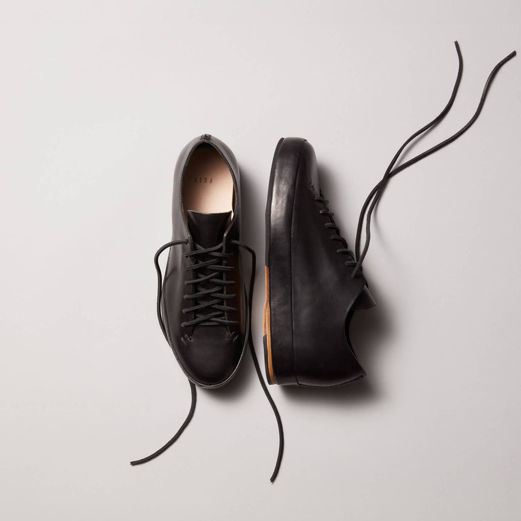 Hand Sewn Black Leather Sneaker | Classic Low - FEIT