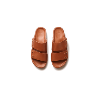 Tan double 2025 strap sandals